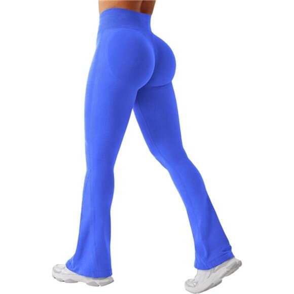 Flare Leggings Womens Workout Butt Lifting Legging 30" inseam Electric Blue - Picture 1 of 7